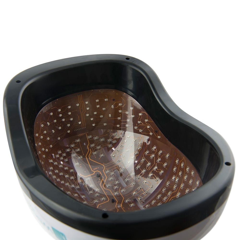 Infrarot-Helm von unten für die transkranielle Lasertherapie